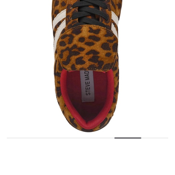 Steve Madden Brown and White Sneakers with Leopard Print - Picture 5 of 6
